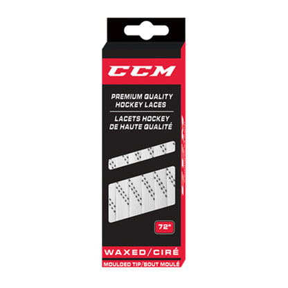 Waxed Hockey laces white 305cm/120”