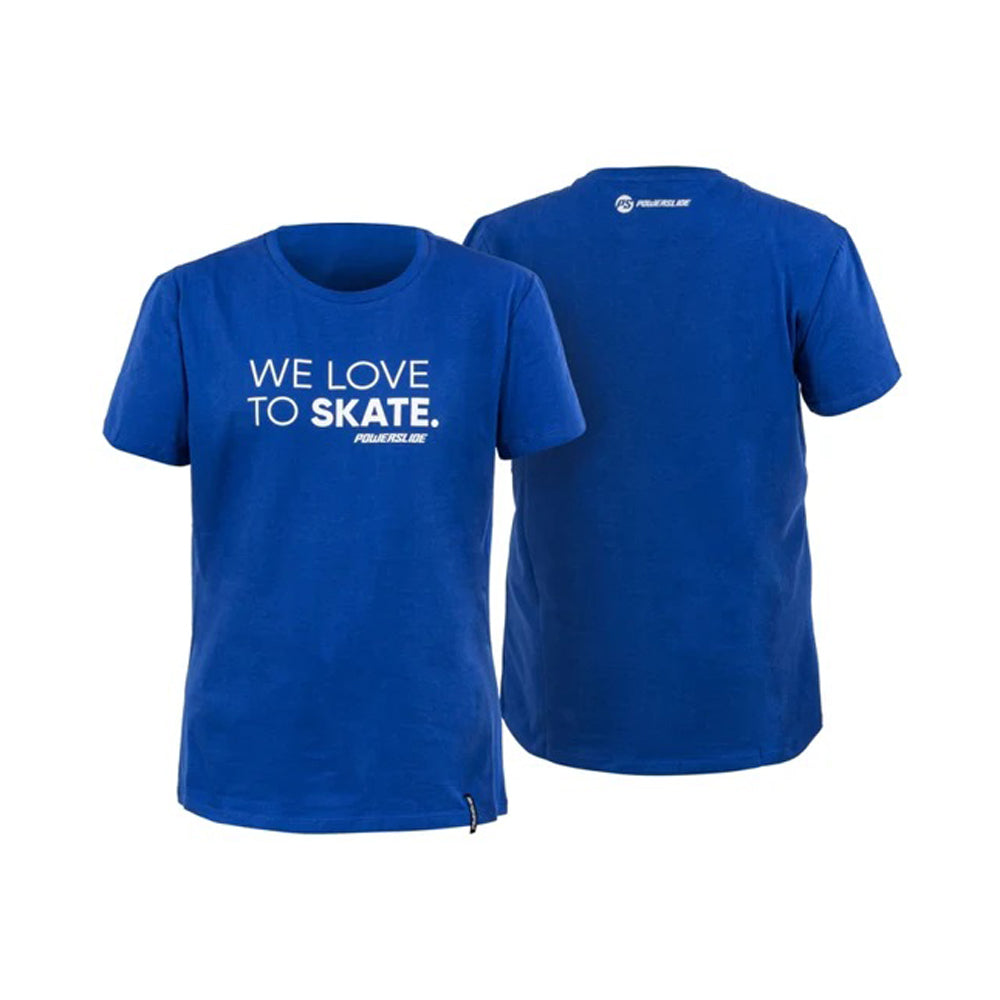 We Love To Skate powerslide blue shirt