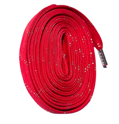 Loca sparkle laces metel tips red
