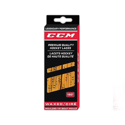 Waxed Hockey laces yellow 330cm 130”