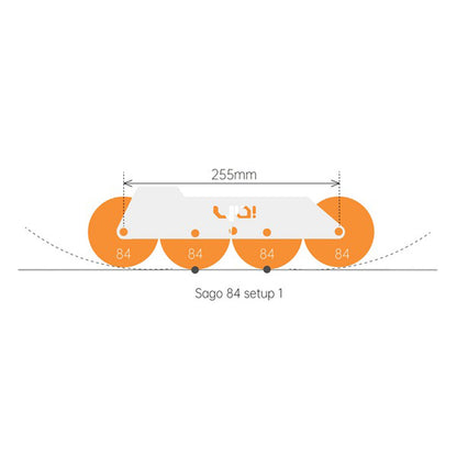 165mm Sago 84 Mini 4x84mm 255mm silver + Wheels Set