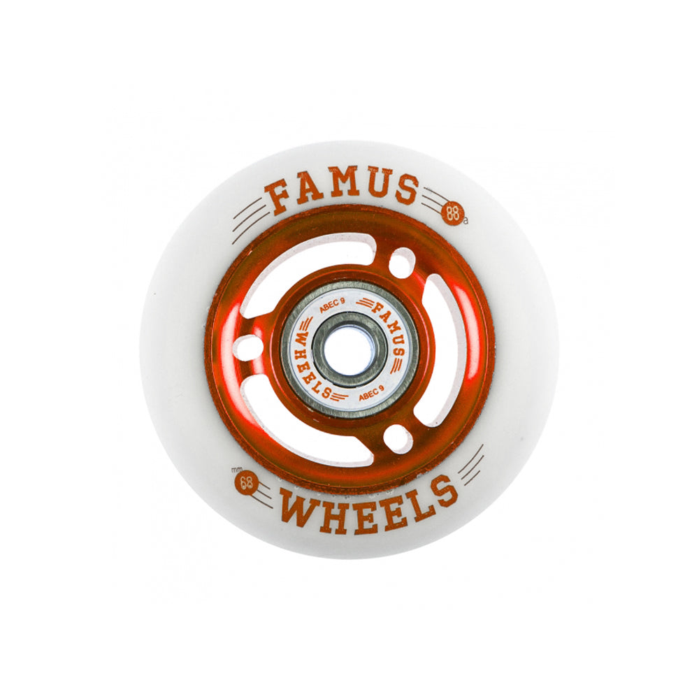 Metal Core 68mm white/red + Bearings 4-pack