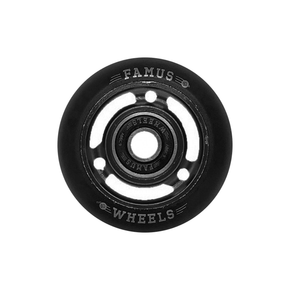 Metal Core 60mm/92A 4-pack + bearings black