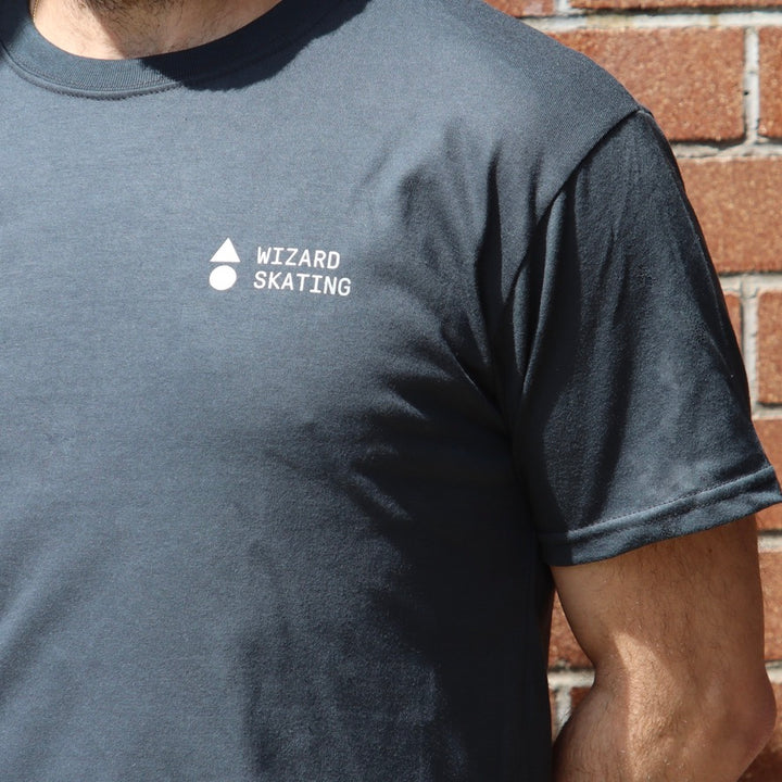Wizard Skating T-shirt logo Charcoal
