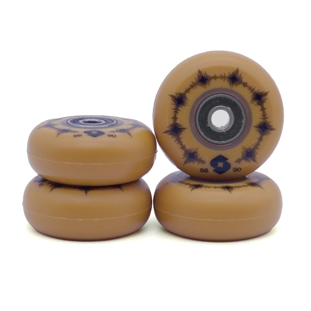 Omni Wheels 58mm/90A tan 4-pack + Bearings