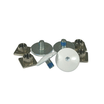 Cuff bolts M6 white 4-pack