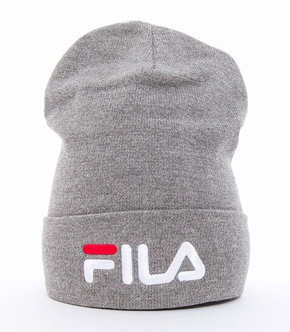 Slouchy linear logo beanie grey