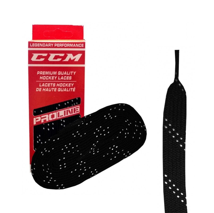 Waxed Hockey laces black 305cm/120"