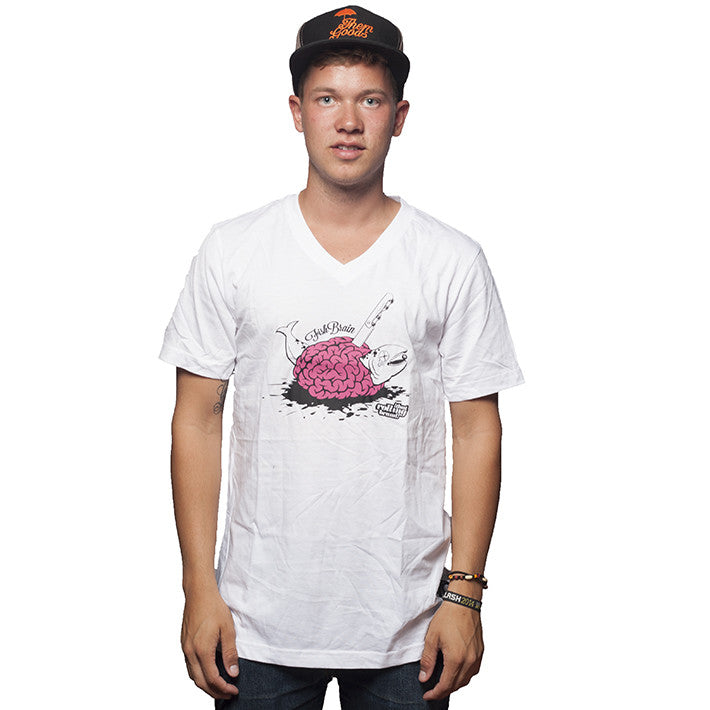 Fish Brain V-neck white