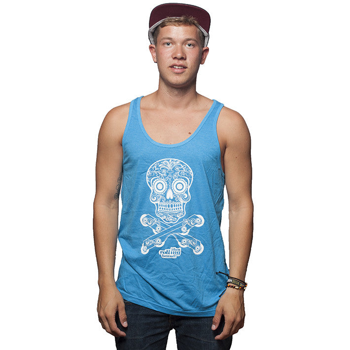 Skull Tank Top blue